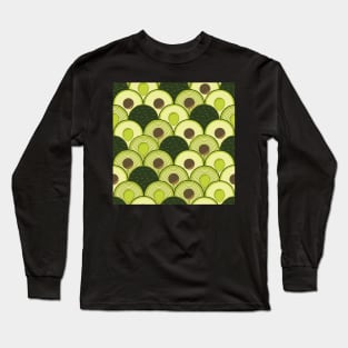 guac on avocados in art deco Long Sleeve T-Shirt